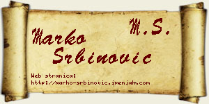 Marko Srbinović vizit kartica
